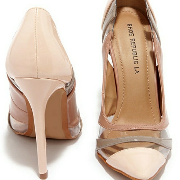 shoe republic la clear heels